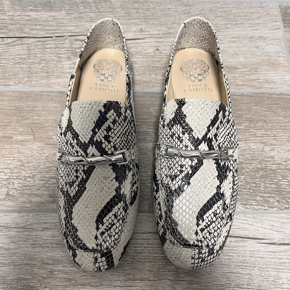 NEW Women's Vince Camuto Perenna Seashell Multi Tuscon Snake loafers In Size 8 - Picture 3 of 9
